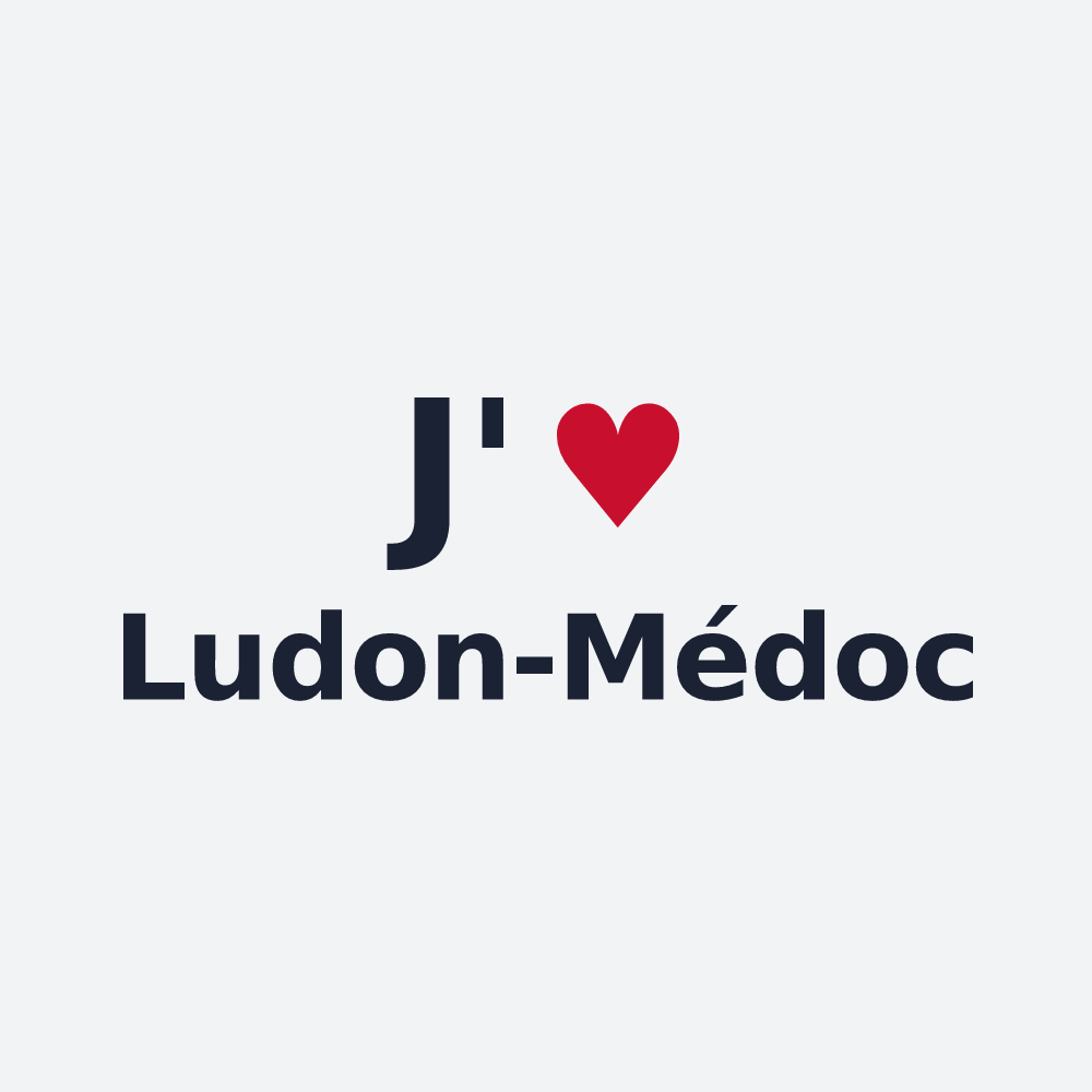 Poster personnalisé Ludon-Médoc — design « J'aime Ludon-Médoc » imprimé sur le poster