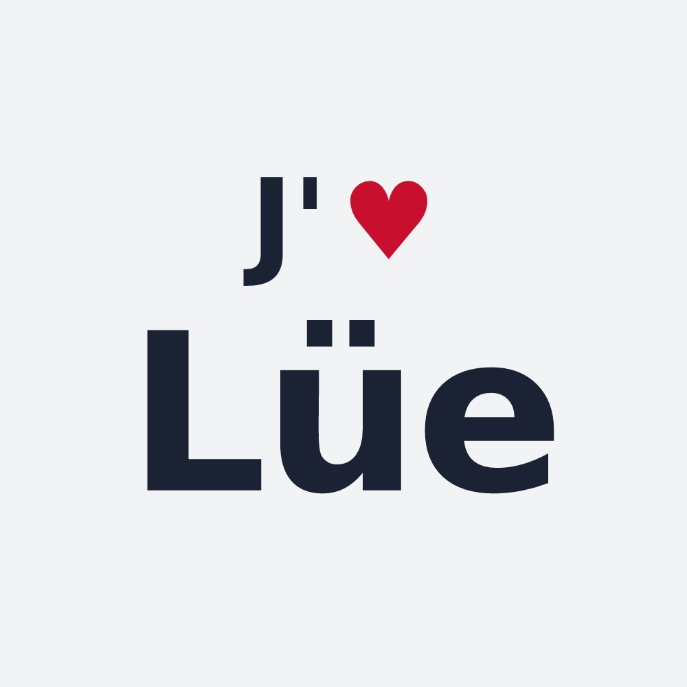 Poster personnalisé Lüe — design J'aime Lüe