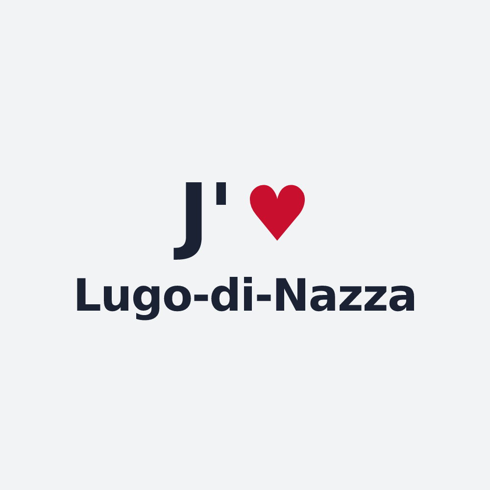 Poster personnalisé Lugo-di-Nazza — design « J'aime Lugo-di-Nazza » imprimé sur le poster