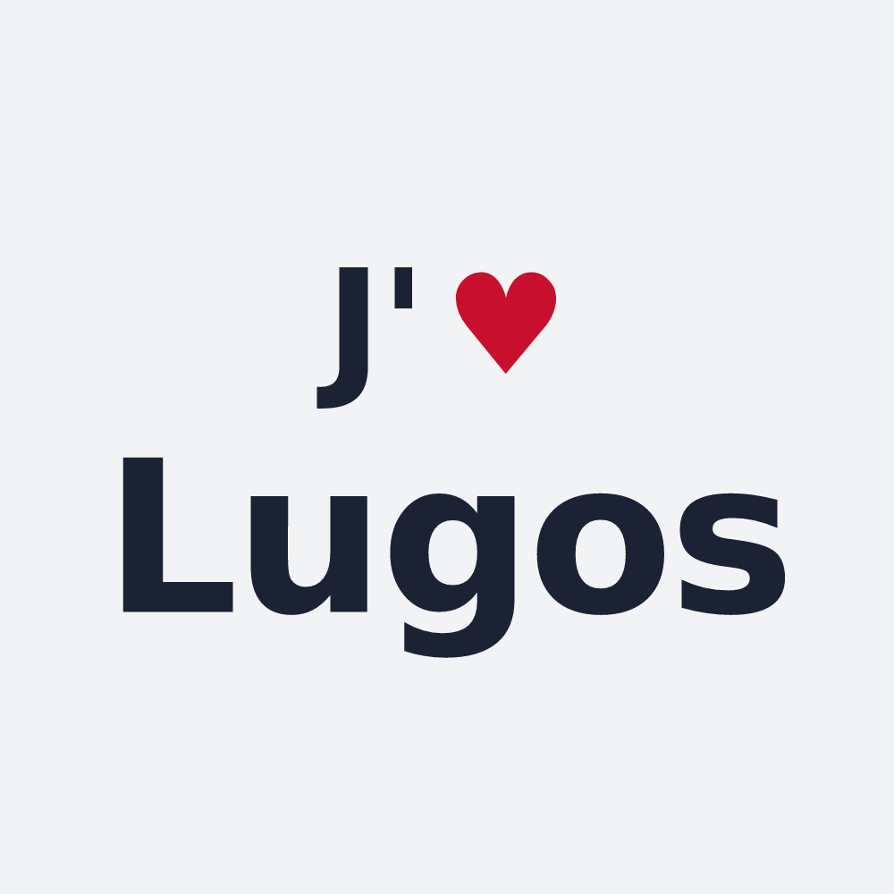 Poster personnalisé Lugos — design « J'aime Lugos » imprimé sur le poster