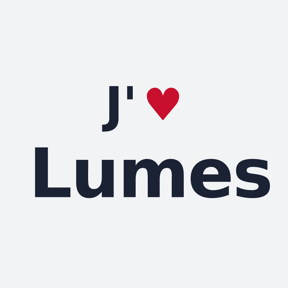 Poster personnalisé Lumes — design « J'aime Lumes » imprimé sur le poster