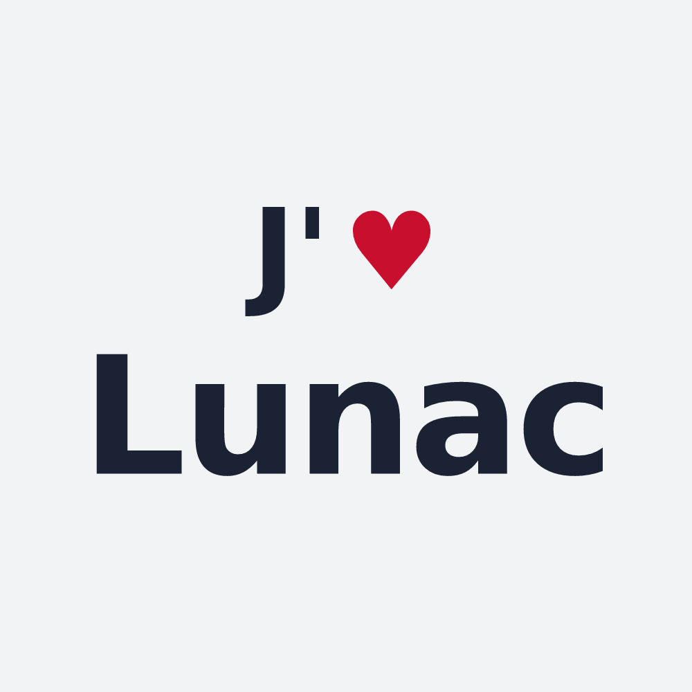 Poster personnalisé Lunac — design « J'aime Lunac » imprimé sur le poster