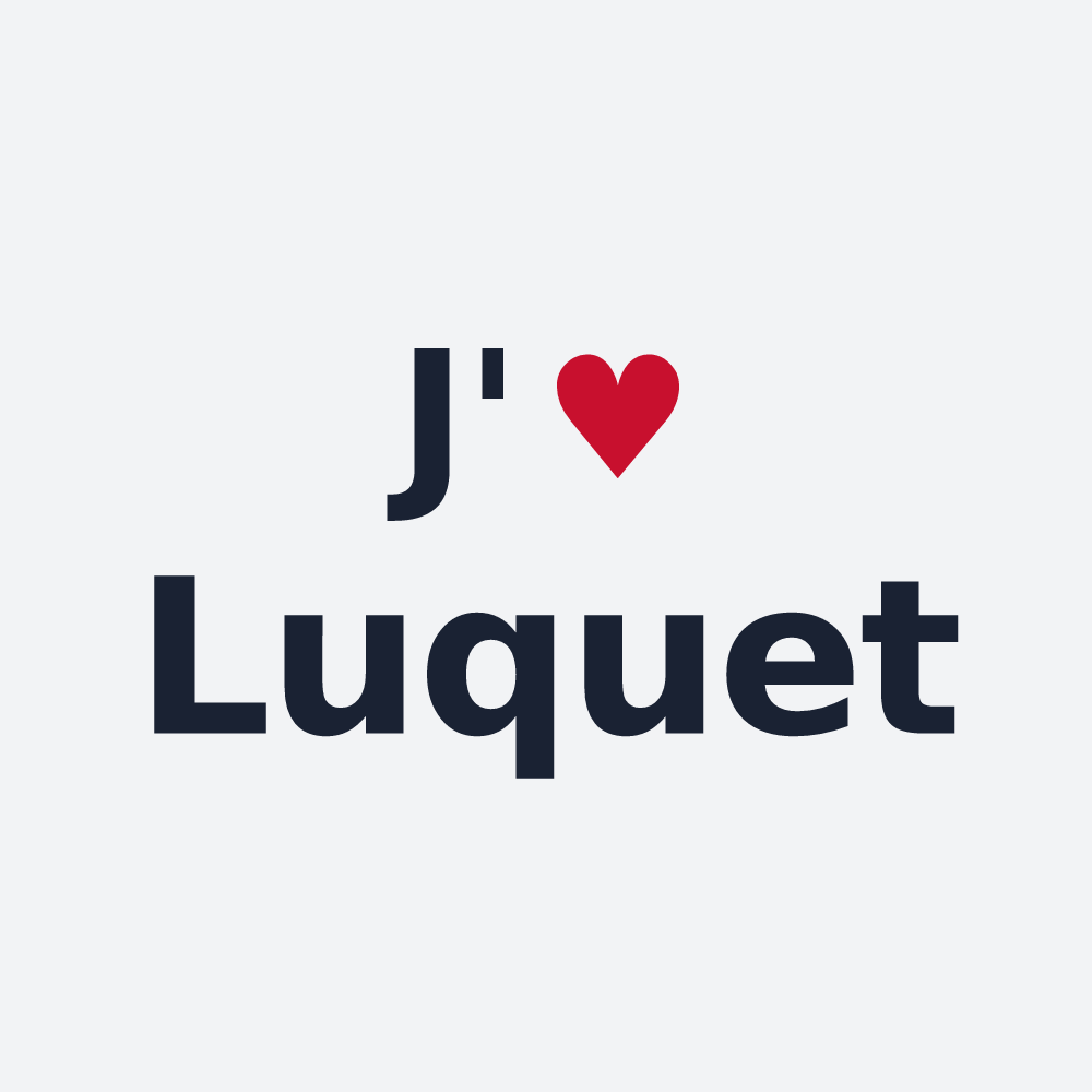 Poster personnalisé Luquet — design « J'aime Luquet » imprimé sur le poster