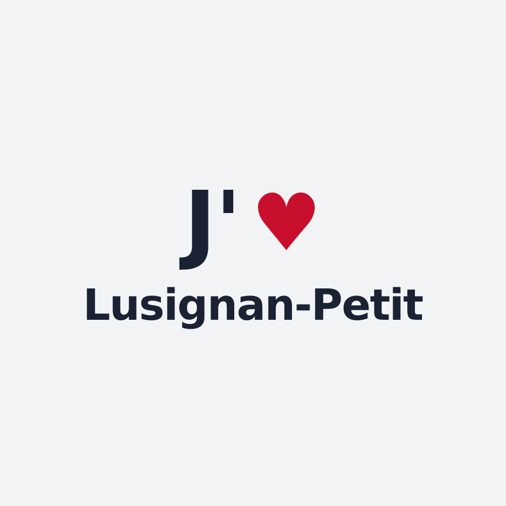 Poster personnalisé Lusignan-Petit — design « J'aime Lusignan-Petit » imprimé sur le poster