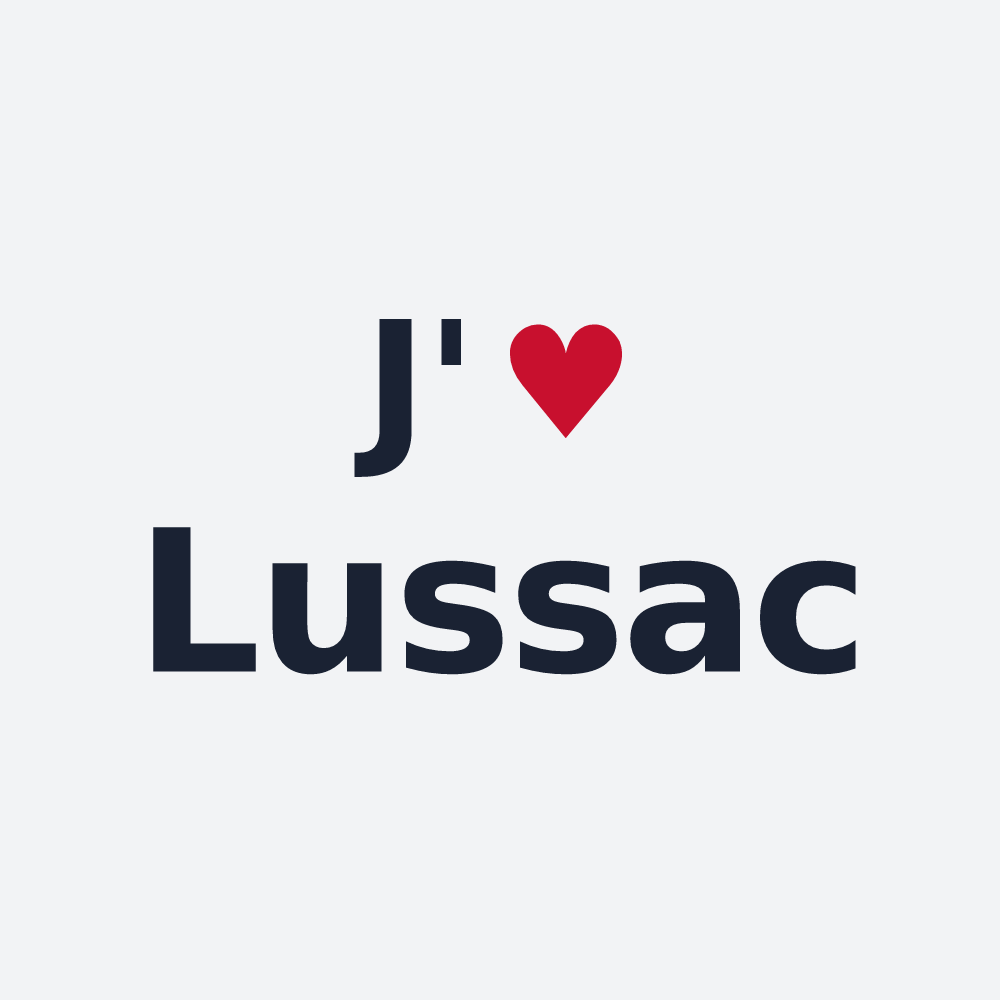 Poster personnalisé Lussac — design « J'aime Lussac » imprimé sur le poster