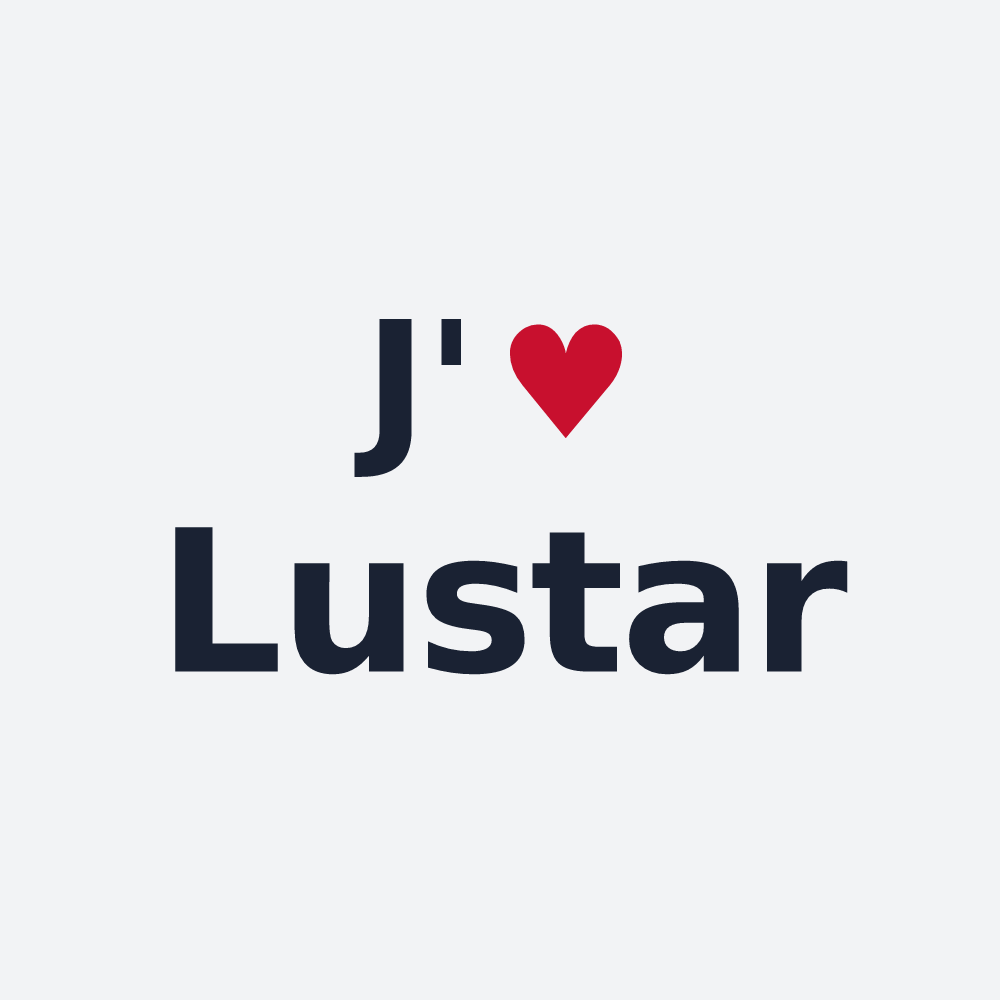 Poster personnalisé Lustar — design « J'aime Lustar » imprimé sur le poster