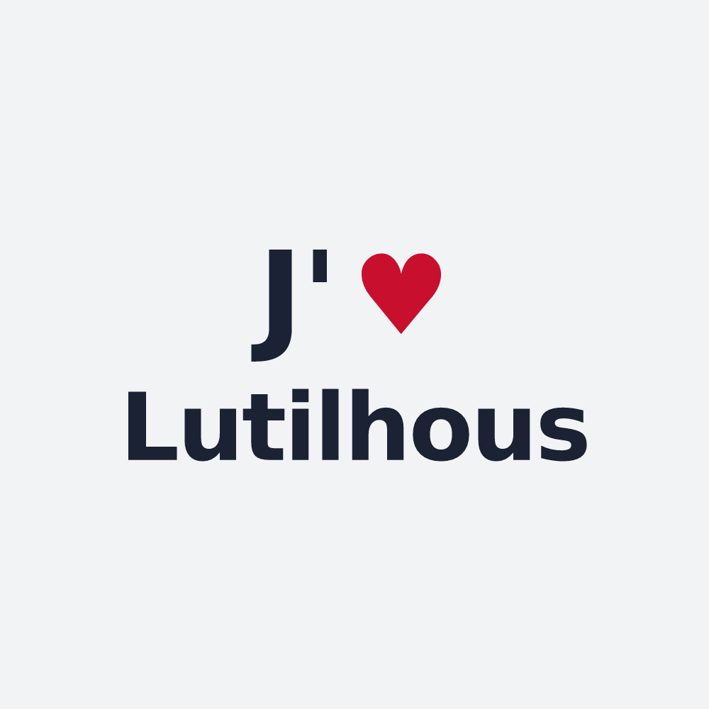Poster personnalisé Lutilhous — design J'aime Lutilhous