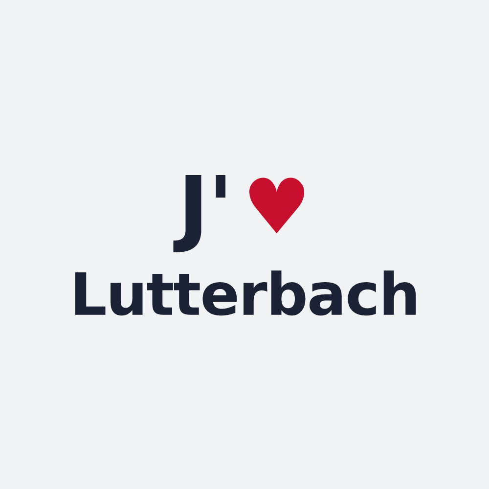 Poster personnalisé Lutterbach — design « J'aime Lutterbach » imprimé sur le poster