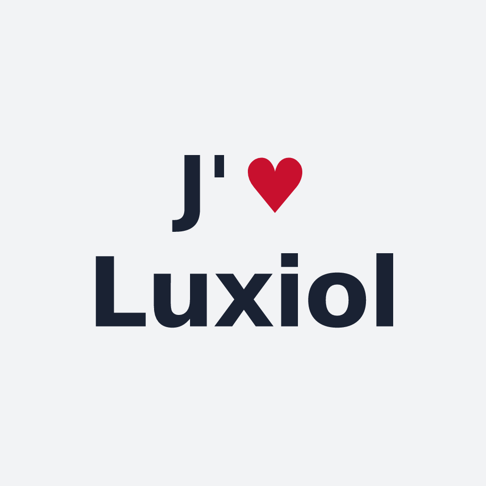 Poster personnalisé Luxiol — design « J'aime Luxiol » imprimé sur le poster