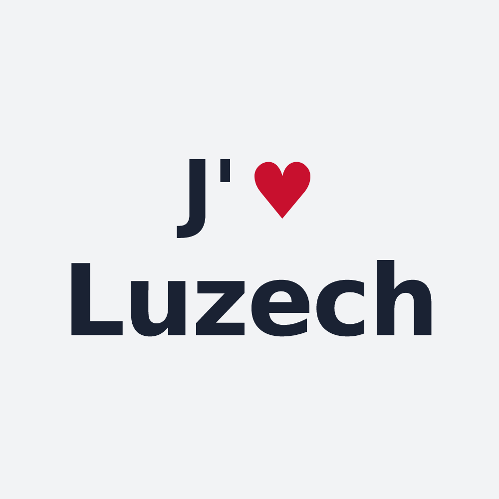 Poster personnalisé Luzech — design « J'aime Luzech » imprimé sur le poster