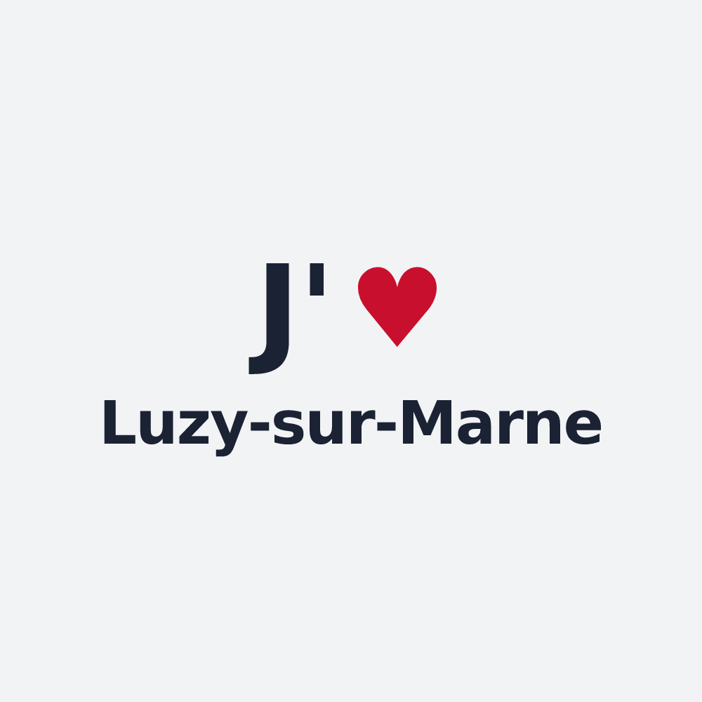 Poster personnalisé Luzy-sur-Marne — design J'aime Luzy-sur-Marne