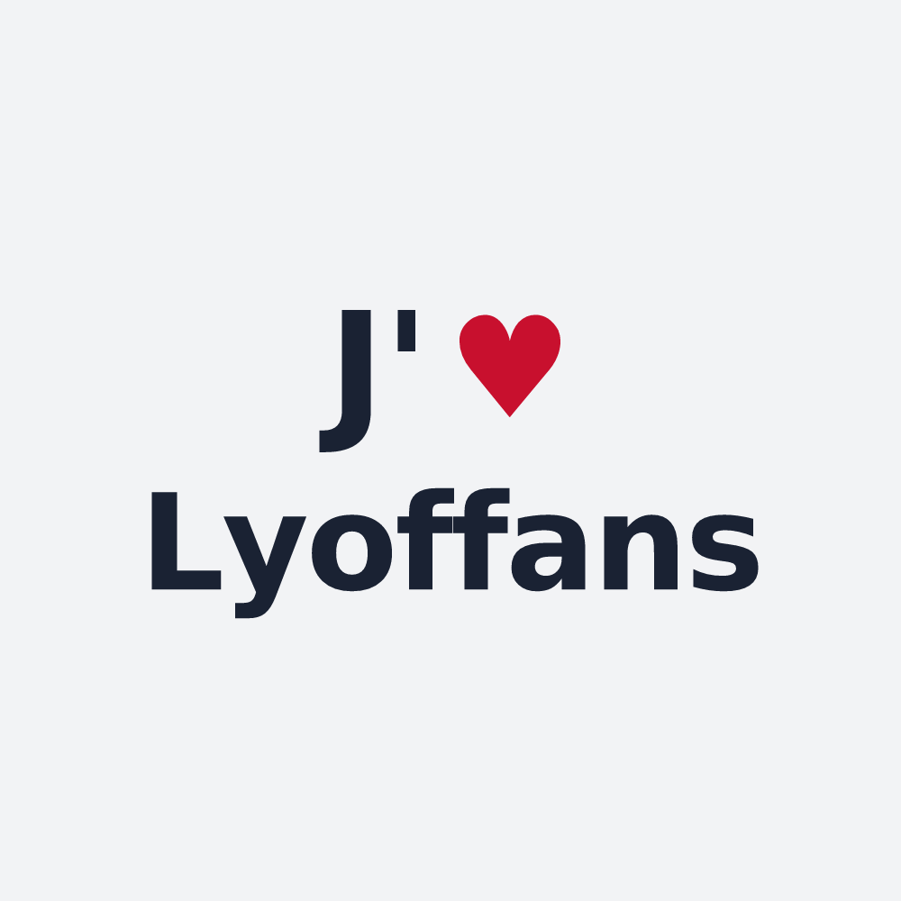 Poster personnalisé Lyoffans — design « J'aime Lyoffans » imprimé sur le poster