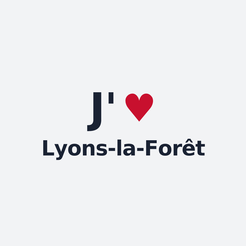 Poster personnalisé Lyons-la-Forêt — design J'aime Lyons-la-Forêt