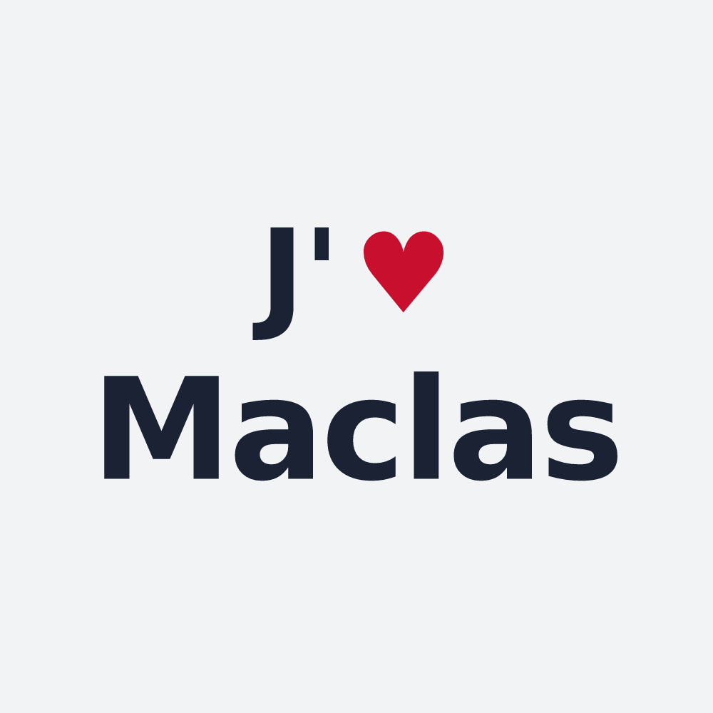 Poster personnalisé Maclas — design J'aime Maclas