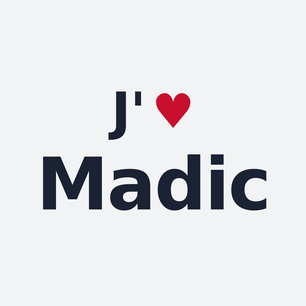 Poster personnalisé Madic — design J'aime Madic