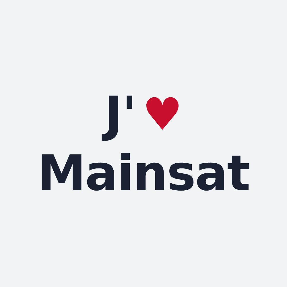 Poster personnalisé Mainsat — design « J'aime Mainsat » imprimé sur le poster