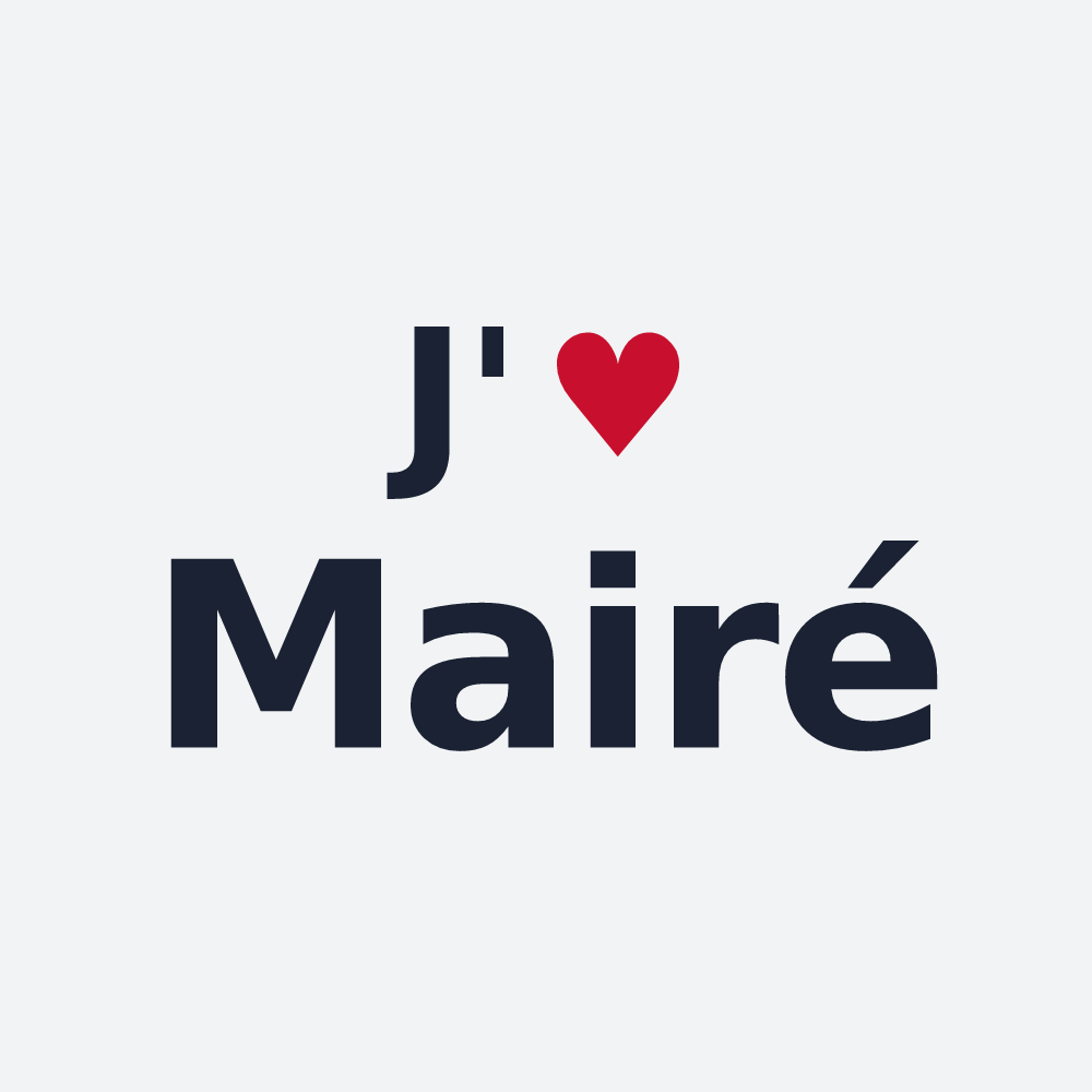 Poster personnalisé Mairé — design « J'aime Mairé » imprimé sur le poster