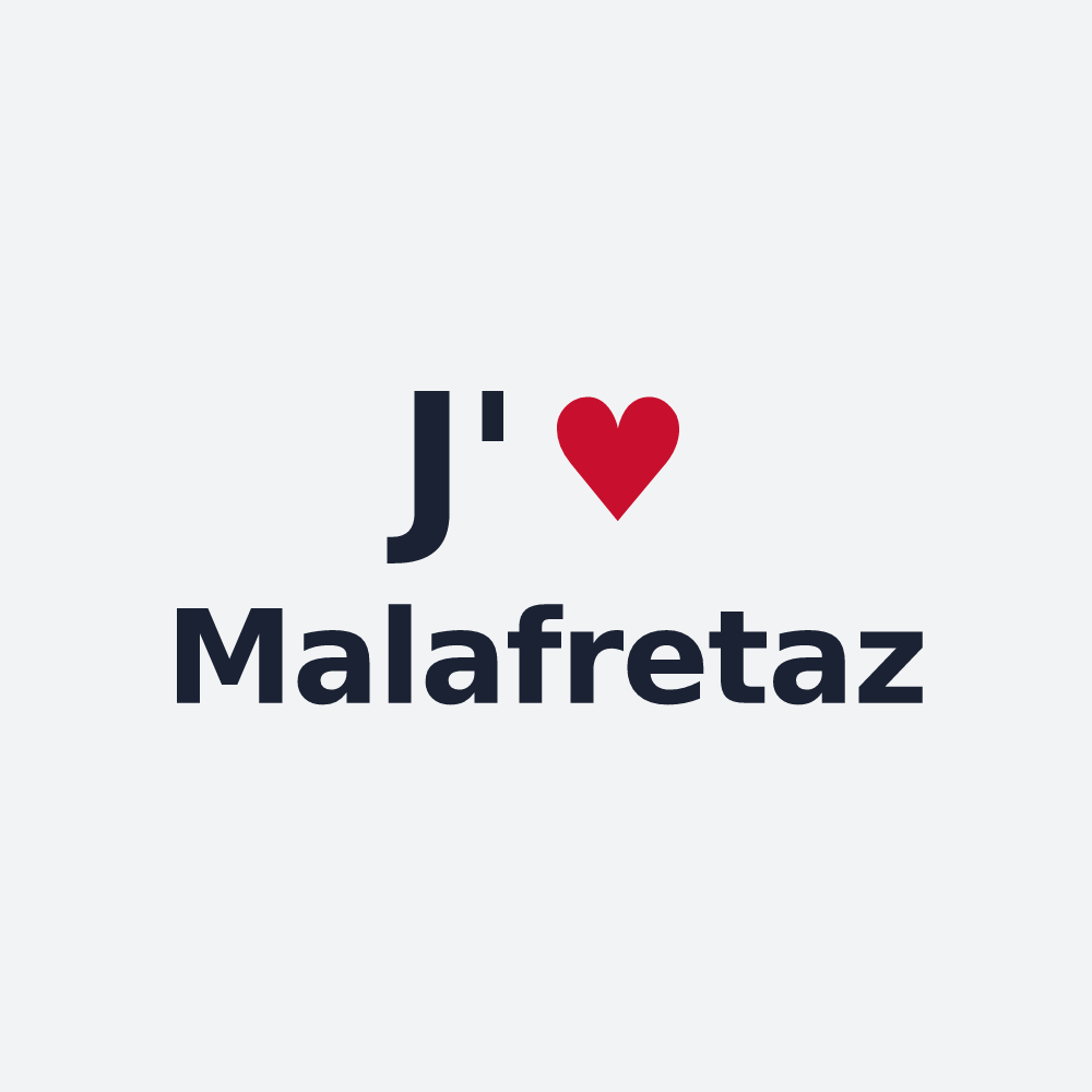 Poster personnalisé Malafretaz — design « J'aime Malafretaz » imprimé sur le poster
