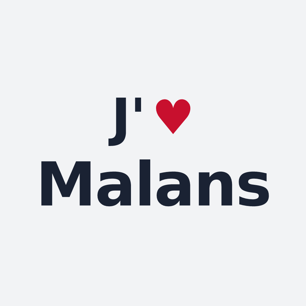 Poster personnalisé Malans — design J'aime Malans