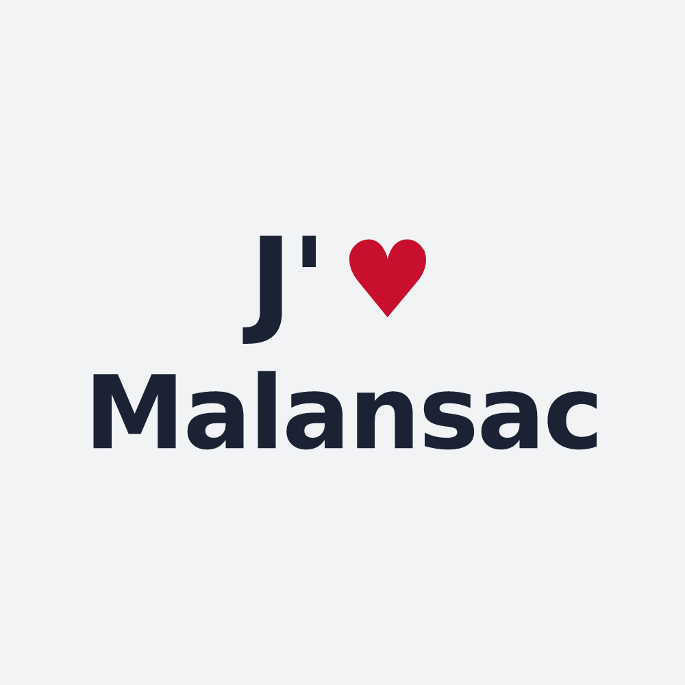 Poster personnalisé Malansac — design « J'aime Malansac » imprimé sur le poster