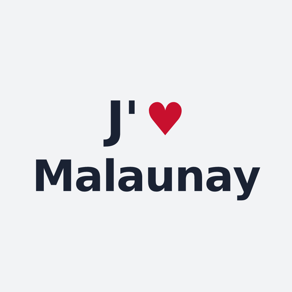 Poster personnalisé Malaunay — design « J'aime Malaunay » imprimé sur le poster