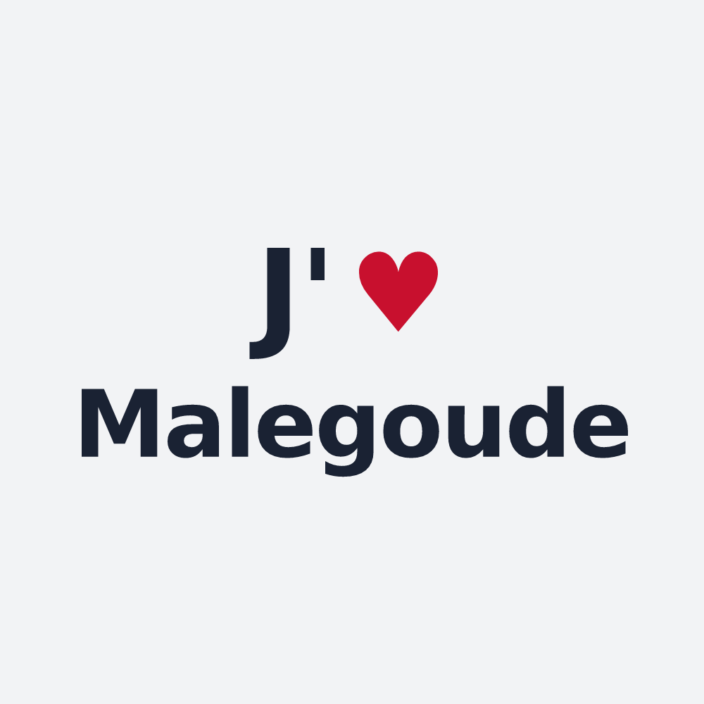 Poster personnalisé Malegoude — design J'aime Malegoude