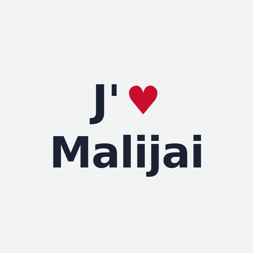 Poster personnalisé Malijai — design « J'aime Malijai » imprimé sur le poster