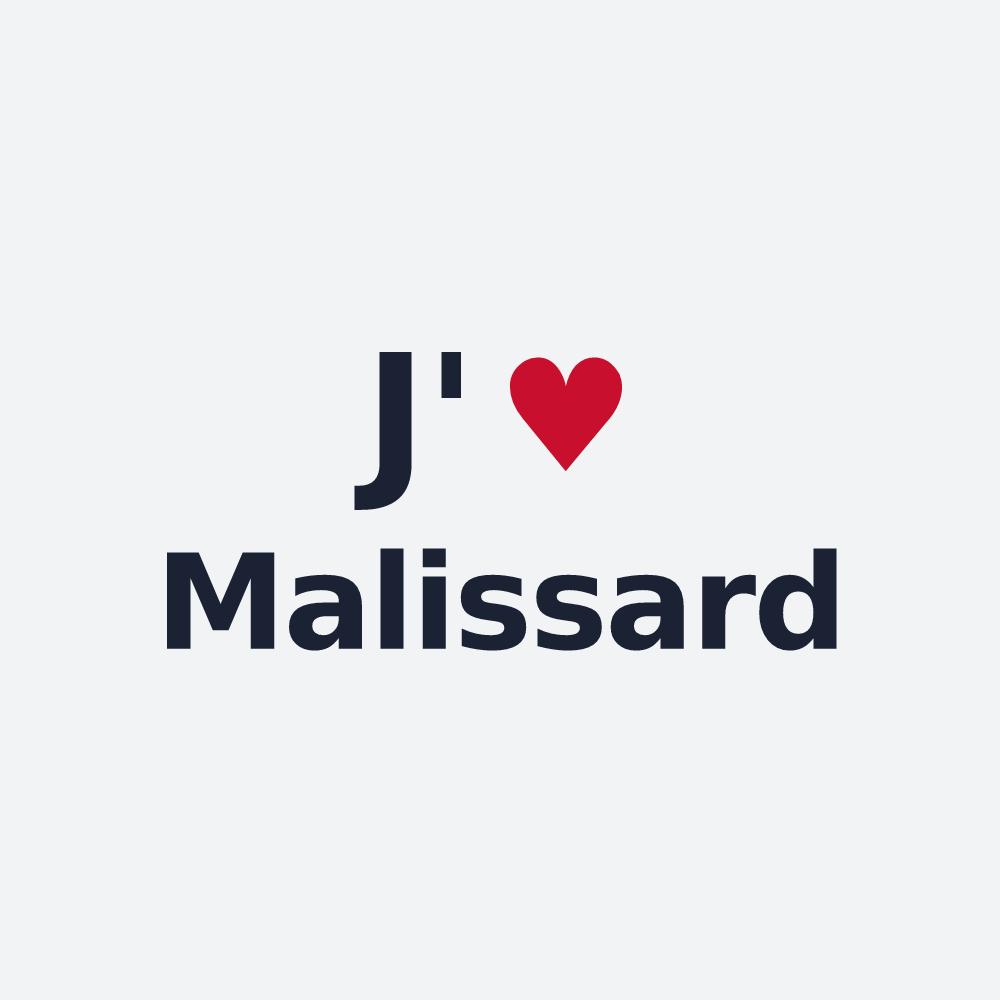 Poster personnalisé Malissard — design « J'aime Malissard » imprimé sur le poster