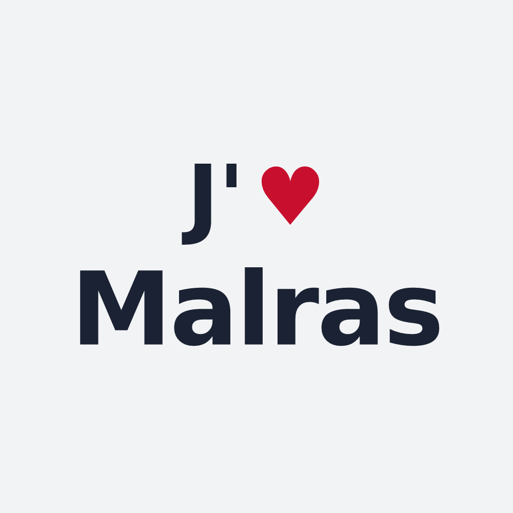 Poster personnalisé Malras — design J'aime Malras