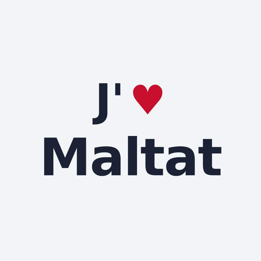 Poster personnalisé Maltat — design « J'aime Maltat » imprimé sur le poster
