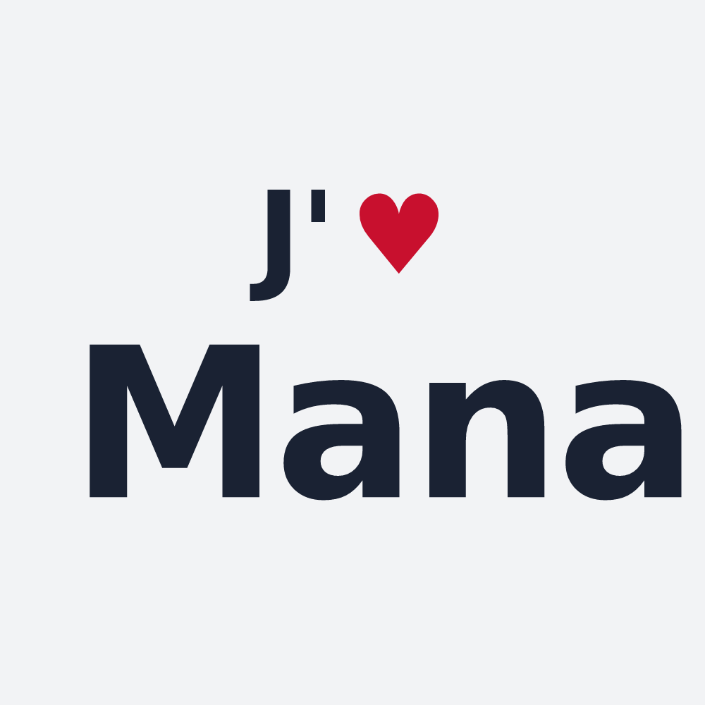 Poster personnalisé Mana — design J'aime Mana