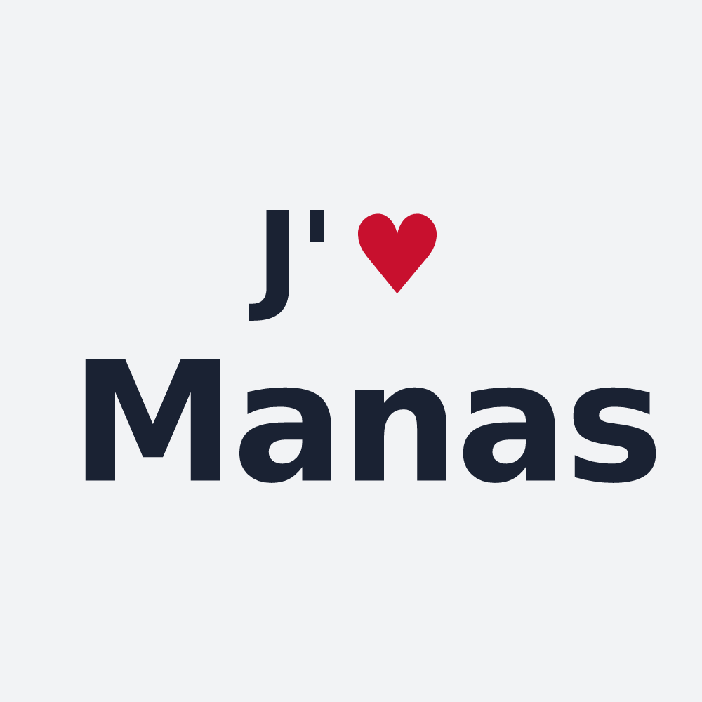 Poster personnalisé Manas — design J'aime Manas