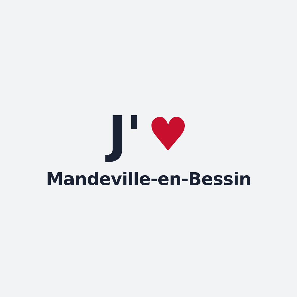 Poster personnalisé Mandeville-en-Bessin — design J'aime Mandeville-en-Bessin