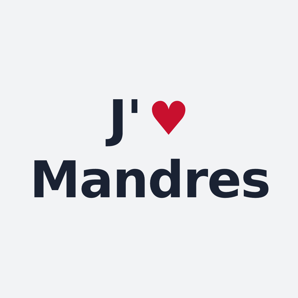 Poster personnalisé Mandres — design J'aime Mandres
