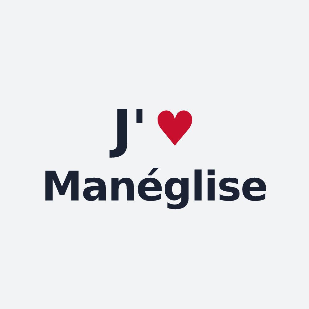 Poster personnalisé Manéglise — design J'aime Manéglise