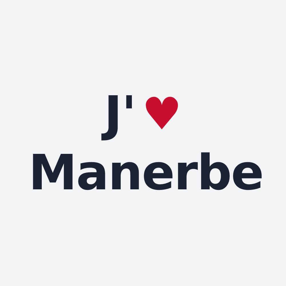 Poster personnalisé Manerbe — design « J'aime Manerbe » imprimé sur le poster