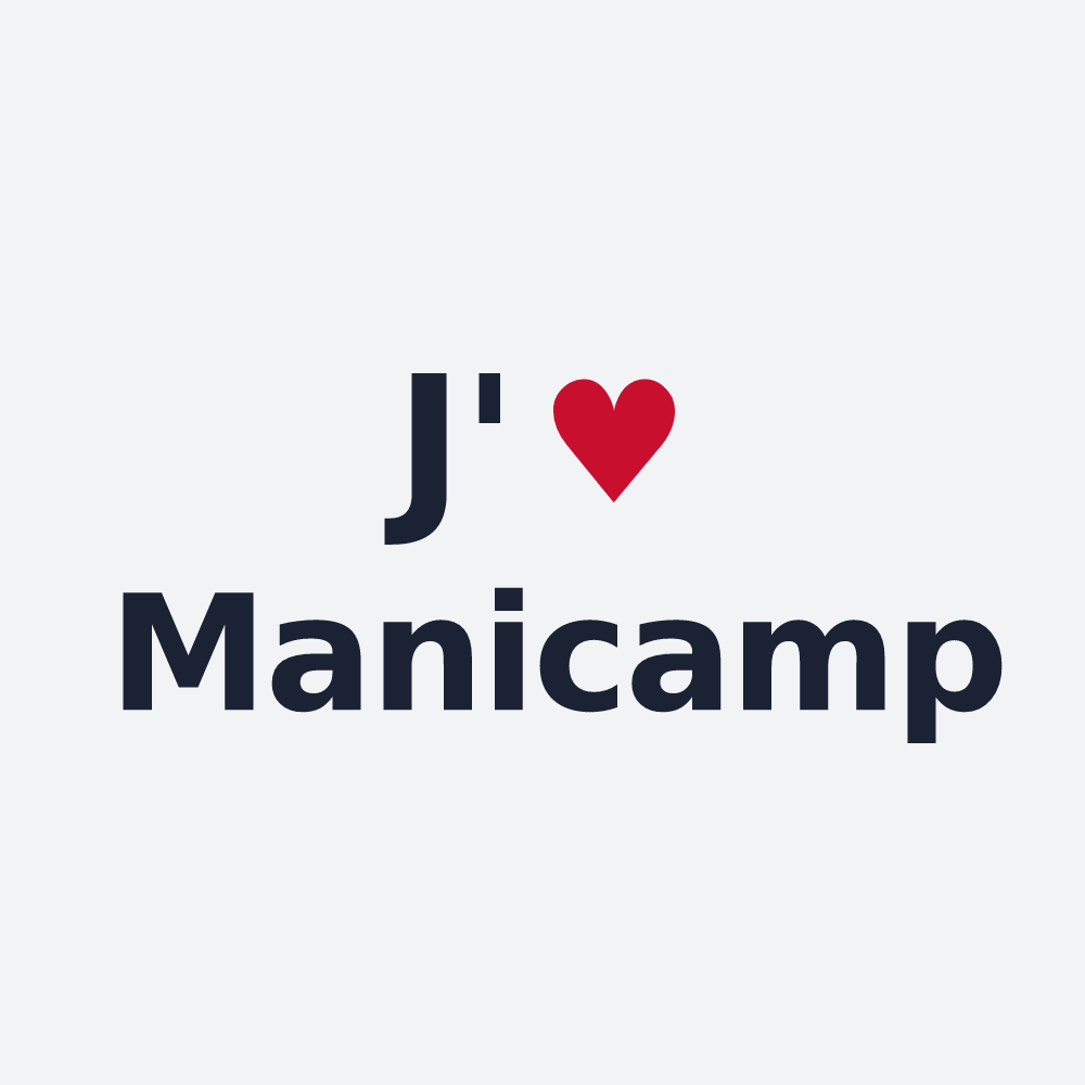 Poster personnalisé Manicamp — design « J'aime Manicamp » imprimé sur le poster