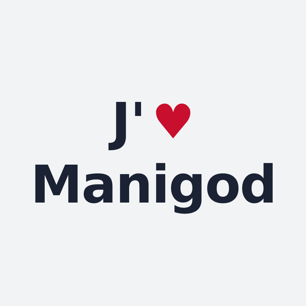 Poster personnalisé Manigod — design J'aime Manigod