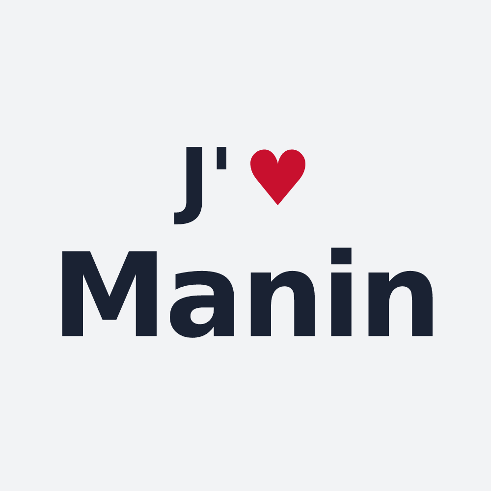 Poster personnalisé Manin — design « J'aime Manin » imprimé sur le poster