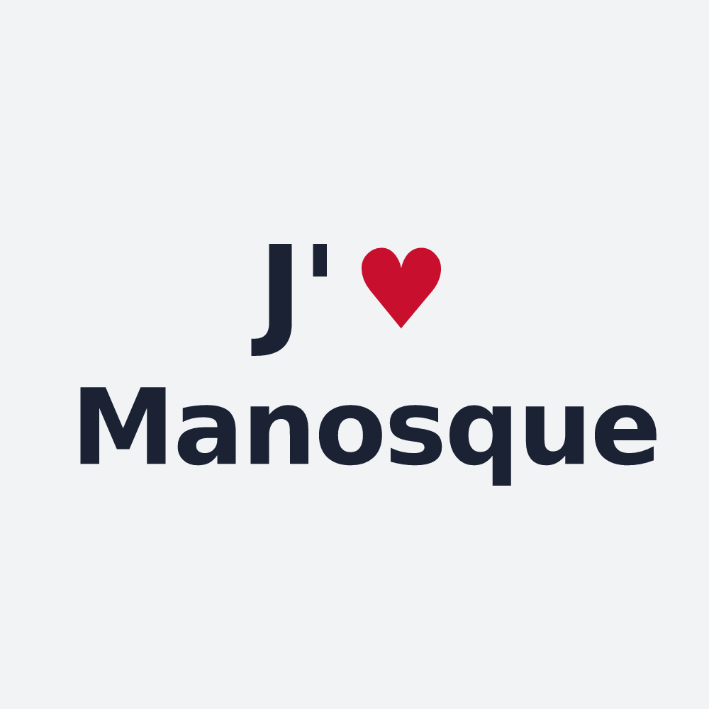 Poster personnalisé Manosque — design J'aime Manosque