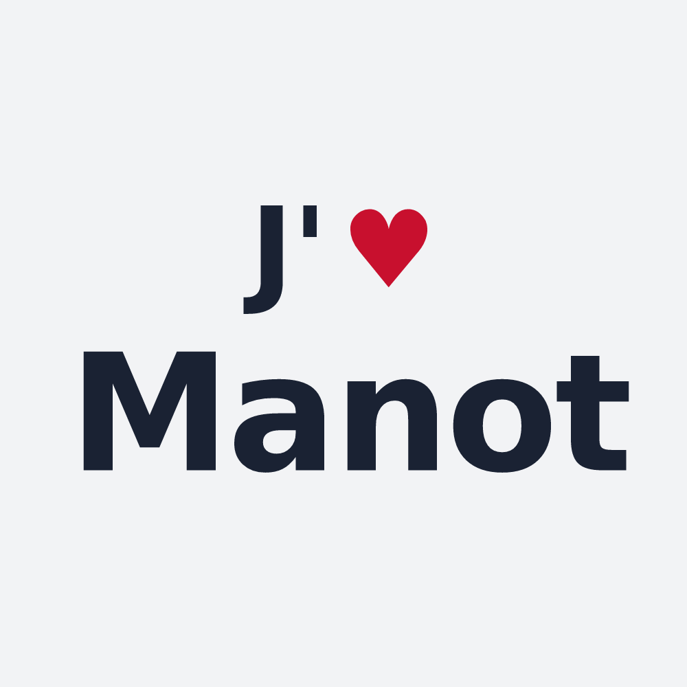 Poster personnalisé Manot — design « J'aime Manot » imprimé sur le poster