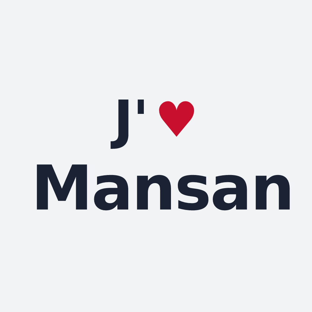 Poster personnalisé Mansan — design J'aime Mansan