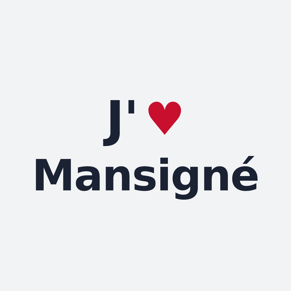 Poster personnalisé Mansigné — design J'aime Mansigné