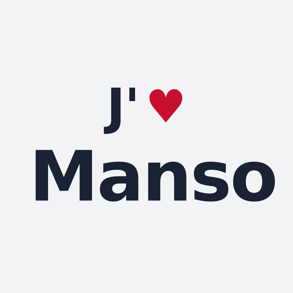 Poster personnalisé Manso — design « J'aime Manso » imprimé sur le poster