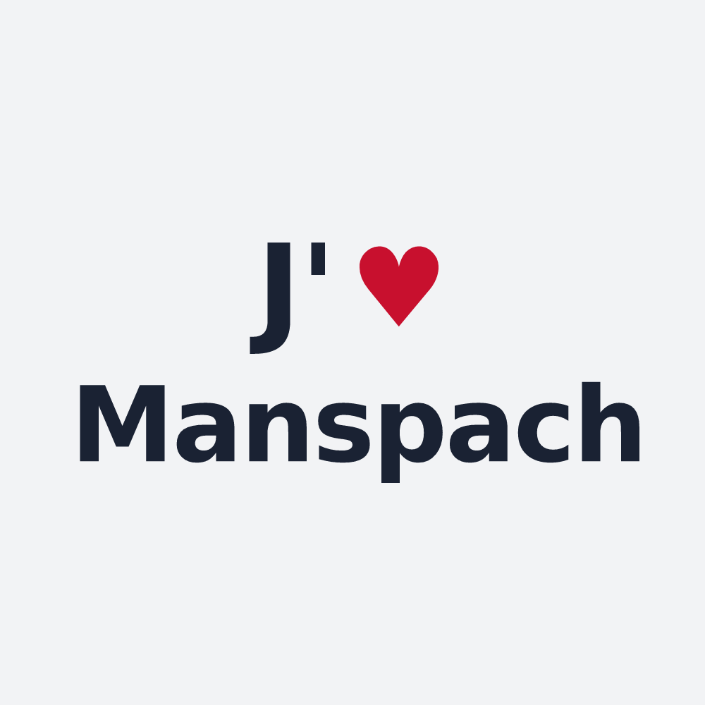 Poster personnalisé Manspach — design « J'aime Manspach » imprimé sur le poster