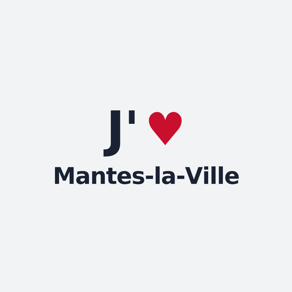 Poster personnalisé Mantes-la-Ville — design « J'aime Mantes-la-Ville » imprimé sur le poster