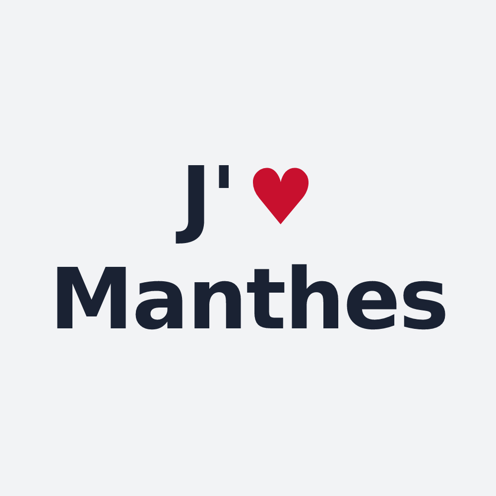 Poster personnalisé Manthes — design « J'aime Manthes » imprimé sur le poster