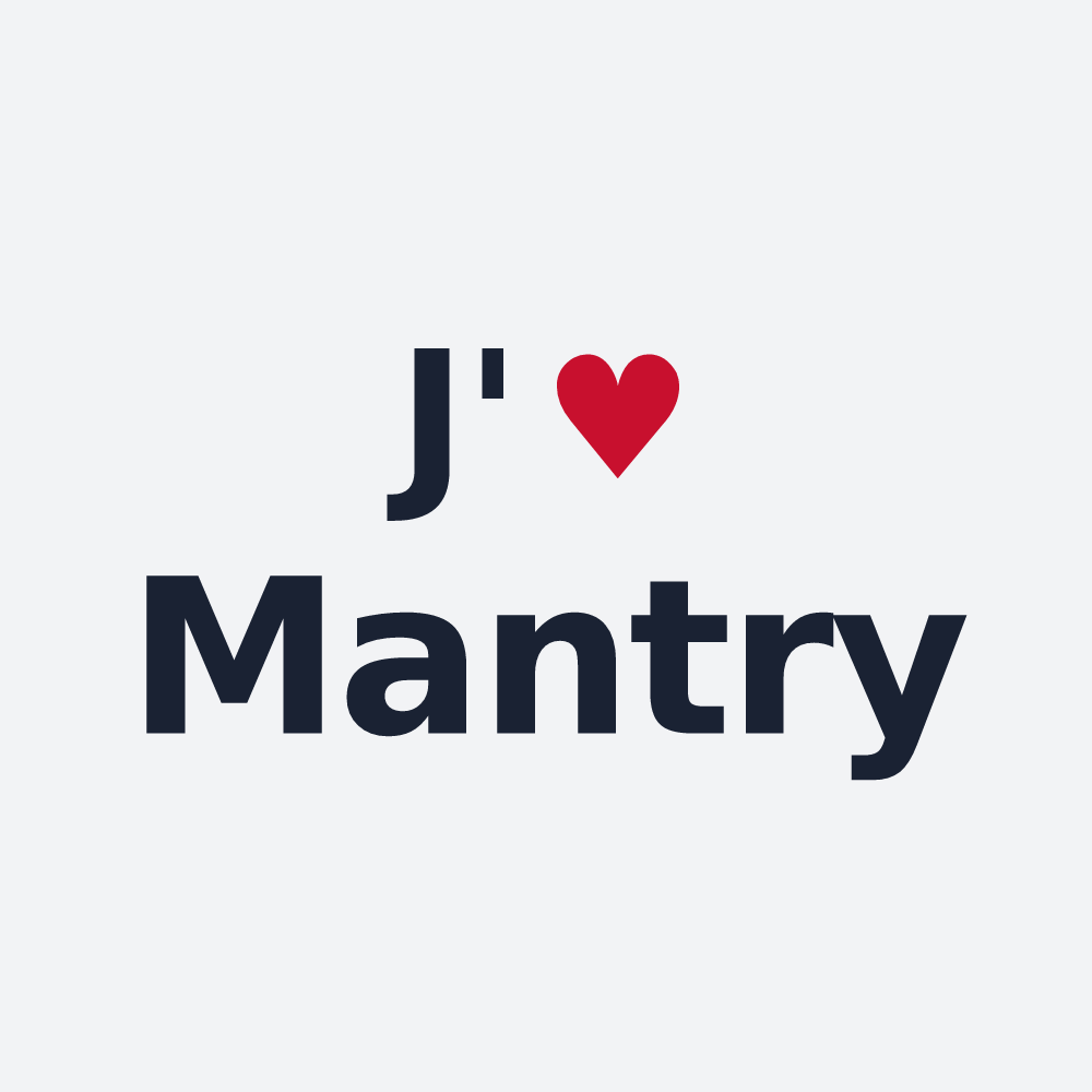 Poster personnalisé Mantry — design J'aime Mantry