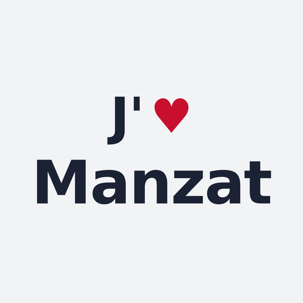 Poster personnalisé Manzat — design J'aime Manzat