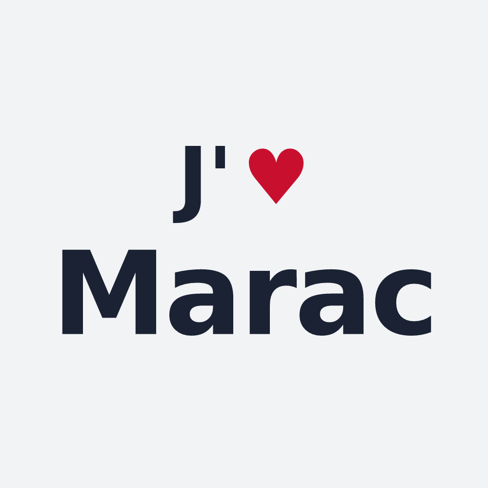 Poster personnalisé Marac — design « J'aime Marac » imprimé sur le poster